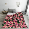 thumbnail image 5 of Honeii Trendy Floral Print Fleece Blanket - Throw Blanket for Bed, Sofa, Couch, Camping, and Travel , Microplush Ultra Soft Warm Blanket-40"x30", 5 of 7