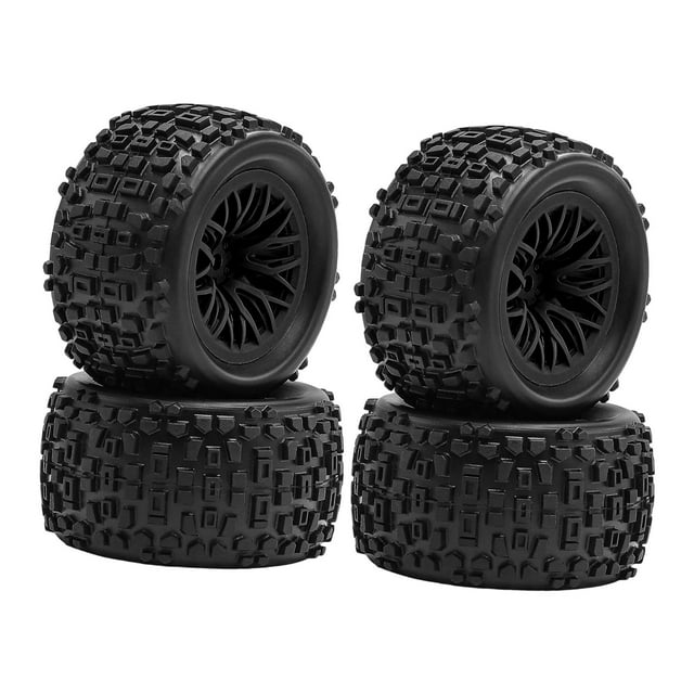 TISHITA Pneus de Voiture RC à l'Échelle 1:18, Roues de Crawler RC Professionnelles 1/18 pour Granit 4WD Noir