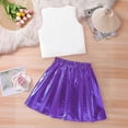 thumbnail image 6 of JAJAHO Girls Clothes Y2K Streetwear 2 Piece Outfits Sleeveless Printed Tank Tops Metallic Pleated Skirts For Kids 7-12 Years Cozy Outfit, 6 of 7