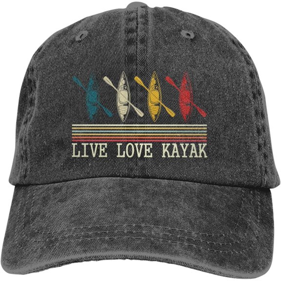 Workout Hats for Men Kayaking Gift Fashion Hats for Women's Lids Caps Light Weight Live Love Kayak Vintage Hats