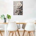 thumbnail image 2 of "White Peony" Canvas Wall Art, Impasto Floral Framed Decor, Modern Abstract Flower Artwork for Bedroom Living Room, Neutral Minimalist Home Decor Ready to Hang 12"x18", 2 of 5