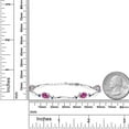 thumbnail image 2 of Gem Stone King 925 Sterling Silver Pink Created Sapphire and Blue Created Sapphire Tennis Bracelet for Women | 3.96 Cttw | Gemstone September Birthstone | Oval 7X5MM | 6 inch + 1 inch Extender, 2 of 3