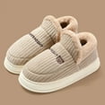 thumbnail image 4 of Daznico Unisex Winter Slippers - Plush Closed-Back House Shoes with Non- Sole, Warm Indoor Comfort,Color:Khaki,Size:10.5, 4 of 4
