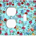 thumbnail image 4 of Metal Light Switch Plate Outlet Cover Colorful Floral Garden Wallpaper ROS035, 4 of 14