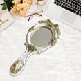 thumbnail image 6 of Vintage Resin Mirror Pattern Decorative Mirror Oval White, 6 of 7