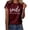 C-Wine128, variant on DHFJKG Womens Summer Top Casual Short Sleeve T Shirt Loose Fit Round Neck Letter Printed Graphic Tee For Daily Wear Versatile Tops
