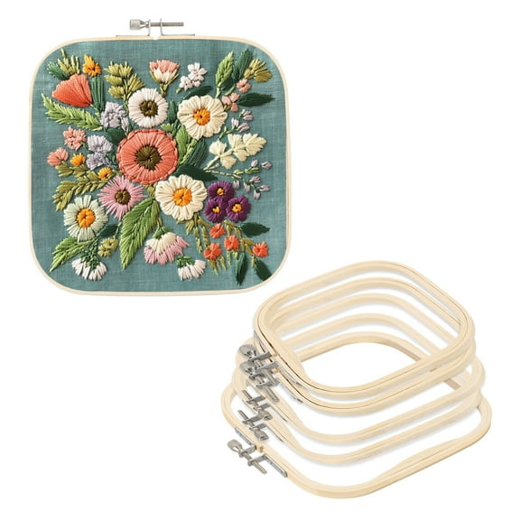 Uxcell 6 Pieces 3 Sizes Square Embroidery Hoops Adjustable Cross Stitch Hoops Ring