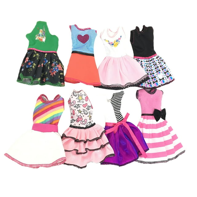 Bewildely Color al azar corto hermosa muñeca niñas ropa vestido Casual encantador juguete faldas accesorio para niños Muñecas y casas de muñecas