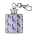 thumbnail image 1 of Colorful Blue Giraffes Pattern Stainless Steel 1oz Mini Flask Key Chain, 1 of 4
