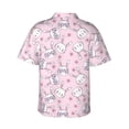 thumbnail image 3 of Uemuo Cute Rabbit Flower Printed Regular Fit Short Sleeve Casual Hawaiian Shirt for Men,Aloha shirt,Tropical shirt,Floral print shirt,Vacation Beach shirt-Large, 3 of 9