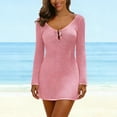 thumbnail image 6 of Generic Womens Beach Crochet Cover Up Summer Sexy V Neck Long Bell Sleeve Mesh Knit Bikini Cover Ups Beach Dresses, 6 of 7