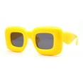 thumbnail image 2 of Womens Ballon Super Thick Rectangle Retro Sunglasses Yellow Black, 2 of 4