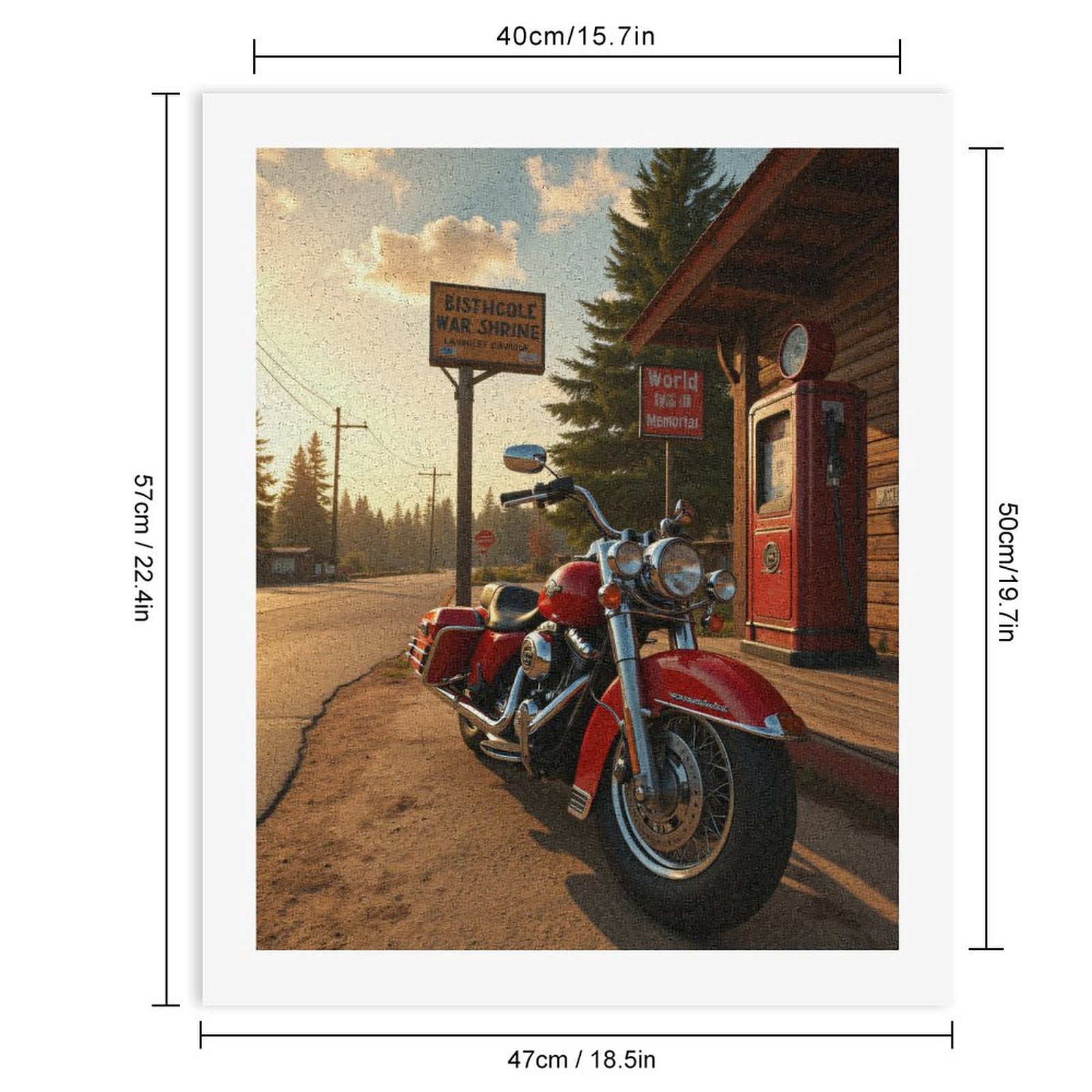 Paint by Numbers Kit for Adults, Motorcycle Vintage Gasoline Roadtrip Paint by Numbers, Easy Paint by Numbers Kit for Adults Beginner, DIY Adult Paint by Number Kits on Canvas, Home Decor