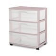 thumbnail image 1 of Sterilite Wide 3 Drawer Cart - Pink, 1 of 4