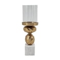 thumbnail image 2 of A&B Home Aluminum & Glass Diamond Stem Hurricane - 4.5" x 4.5" x 14.2" - Gold/White, 2 of 5