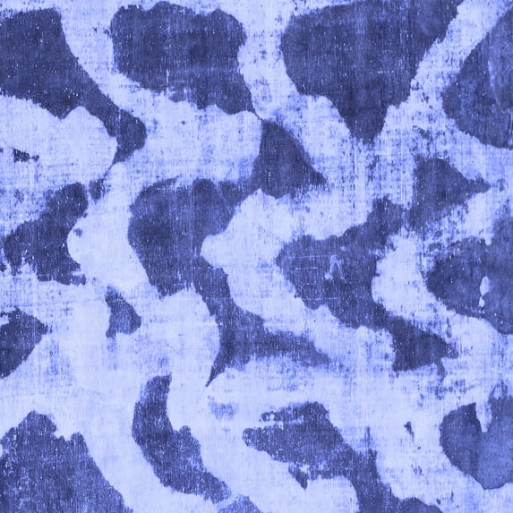 Ahgly Company Indoor Square Abstract Blue Modern Area Rugs, 4' Square