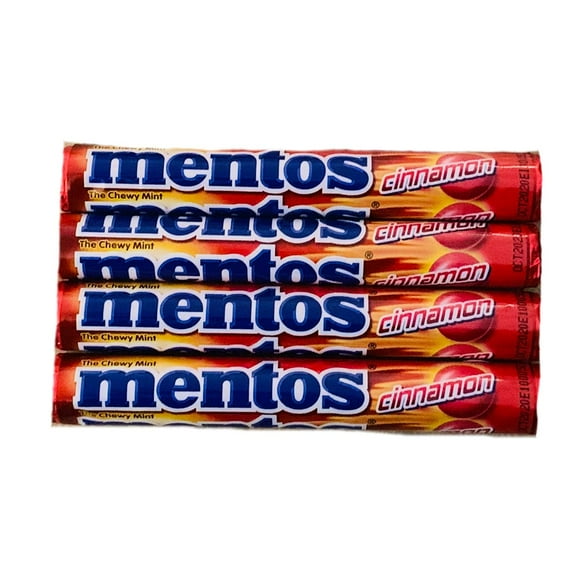 Mentos Cinnamon Flavored Chewy Mints | Cinnamon Mints | Pack of 4