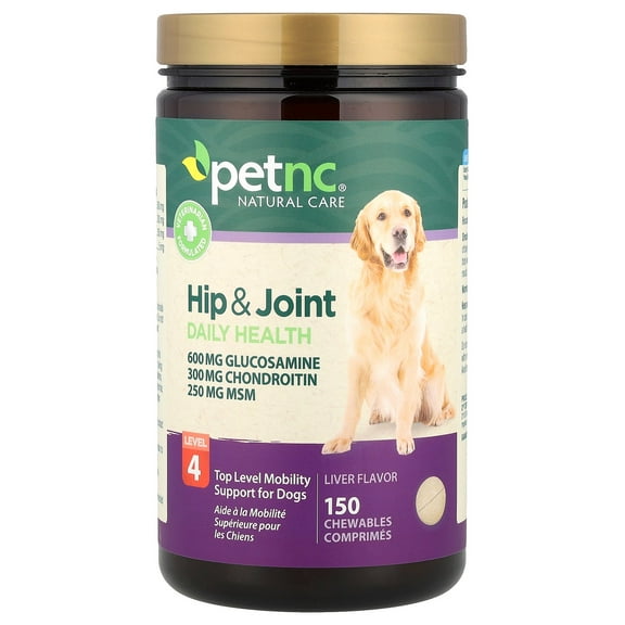 petnc NATURAL CARE Hip & Joint Daily Health, Level 4, For Dogs, Liver, 150 Chewables