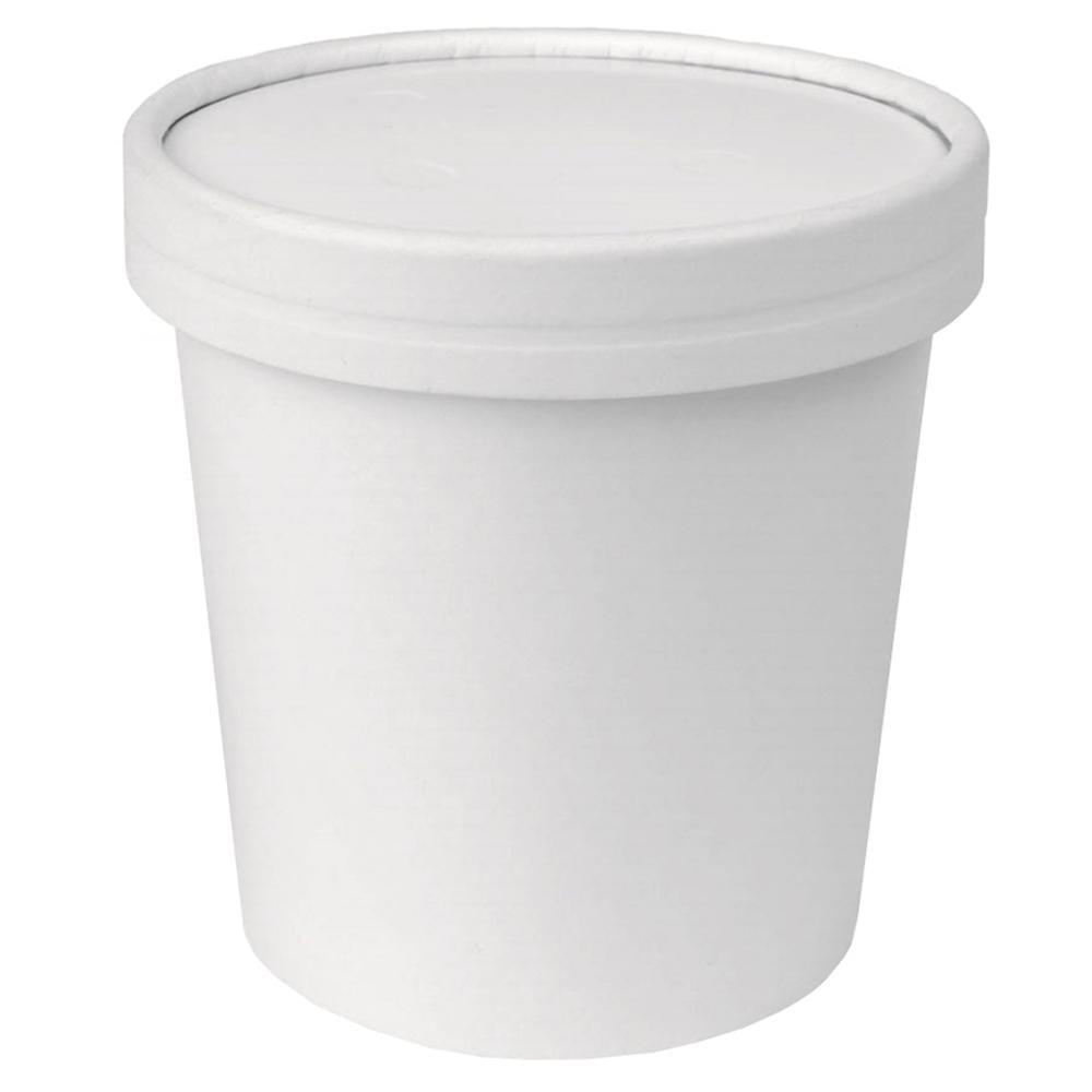 x25 Heavy Duty Soup Containers & Lids Disposable Takeaway Ice Cream Tubs 16oz 