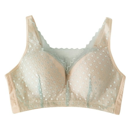 

gvdentm Bralettes For Women With Support Push-Up T-Shirt Bra Modern Demi Bra Lightly Padded Bra with Convertible Straps Green 2XL
