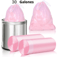thumbnail image 1 of 30 galones de bolsas de basura rosas duraderas, 2 rollos de 30 bolsas de basura para uso doméstico, comercial, basura de patio y a granel., 1 of 6