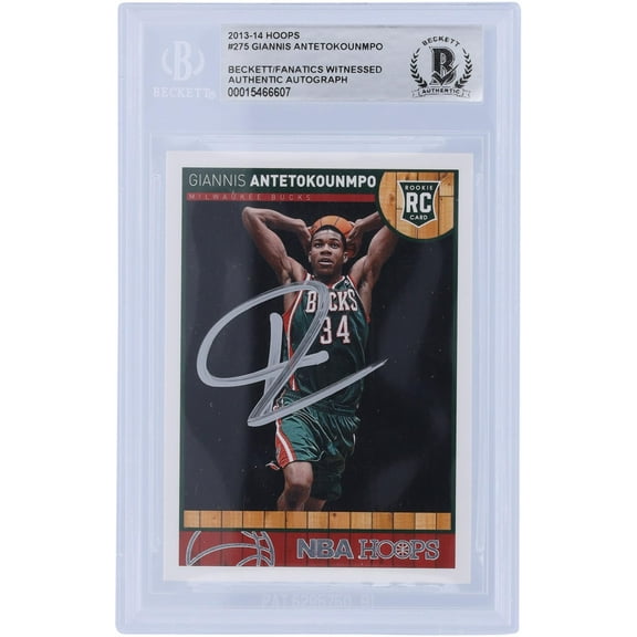 Giannis Antetokounmpo Milwaukee Bucks Autographed 2013-14 Panini Hoops #275 Beckett Fanatics Witnessed Authenticated Rookie Card - Fanatics Authentic Certified