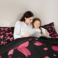 thumbnail image 5 of Homewish Kids Princess Bow-tie Bedding Comforter Set for Teens, Kawaii Cherry Twin Comforter Sets, Black Red Cartoon Theme Reversible Bedding Set, Super Cozy Room Decor, 2-Piece, 5 of 8