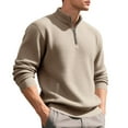 thumbnail image 6 of Awdenio Mens Shirts Quarter Zip Pullover Sweatshirts Mock Neck Casual Golf Shirts Long Sleeve Waffle Shirt Half Zip, 6 of 9