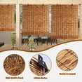 thumbnail image 2 of Outdoor Bamboo Blinds,Cordless Light Filtering Blackout Curtain with Lifter,Privacy Privacy Screen Reed Roller Blinds,Natural Roman Shades for Patio,Sun Protection Breathable(24" W x 84" H), 2 of 7