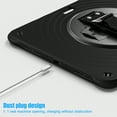 thumbnail image 4 of for iPad Air 13" 2025/2024 Case, Durable Sturdy Protection Case with Rotation Stand, Portable Hand Strap and Shoulder Strap Pencil Holder, Heavy Duty Shockproof Anti-Drop Cover, Black, 4 of 20