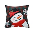 thumbnail image 2 of Adornos navideños, regalos navideños, funda de cojín bordada navideña con diseño de muñeco de nieve y ciervo, 45 x 45 cm, ideal para la cama y el hogar, ideal para las fiestas., 2 of 6