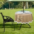 thumbnail image 7 of Coolnut 60" Sea Beach Starfish Round Tablecloth, Waterproof Outdoor Tablecloth with Umbrella Hole and Zipper, for Kitchen Dining Picnic Party Home Decor, 7 of 7