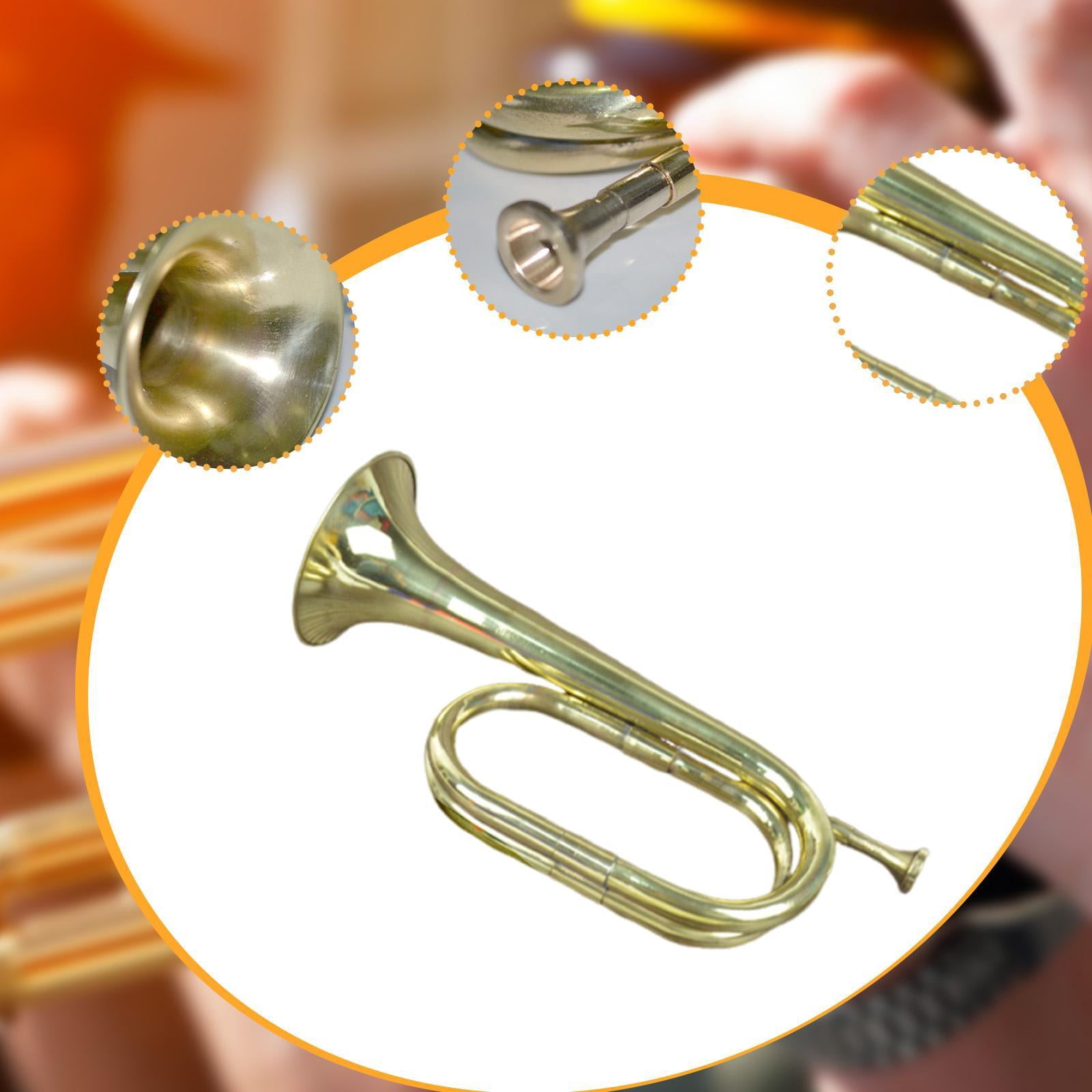 JWQFBC Trumpet Bugle Brass Instrument Blowing Gold Gilded Copper Retro Cavalry Trumpet