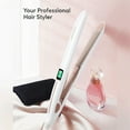 thumbnail image 2 of KIPOZI Nano Negative Ion Flat Iron, Anti-Static Hair Straightener with 1 inch Floating Titanium Plates, White, 2 of 8