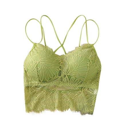 

Bras for Women Full Coverage Top Vest Breathable Chest Pad Wearing No Underwire Bra for Womens Green One Size