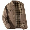 thumbnail image 4 of Miluxas Men's Casual Denim Long Sleeve Hoodless Outwear Jackets Brown, 4 of 9