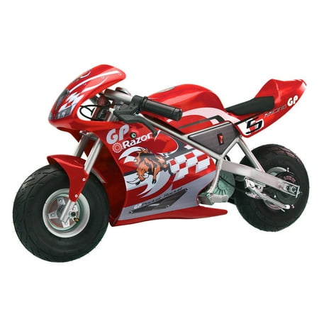Electric Pocket Bike - Razor Pocket Rocket 24 V Kids Mini Bike 15 MPH Ride On Electric Motorcycle, Red