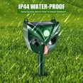 thumbnail image 2 of 1 Pack Solar Ultrasonic Animal Repeller Outdoor Solar Animal Repellent with Motion Detector&Flashing Lights Waterproof for Rat, Squirrel, Deer, Raccoon, Skunk, Rabbit, Mole, Dog, Cat(Green), 2 of 6