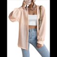 thumbnail image 2 of Chaqueta de Punto Holgada de Larga con Farol para Mujer Rosa M, 2 of 9