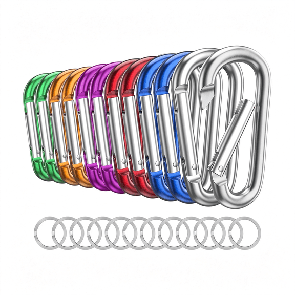 ZHZFKQ Carabiner Keychain Clip -3"Aluminum Carabiner D Ring,Caribeener Clips,Spring Snap Hook for Keychain Clip Caribiner