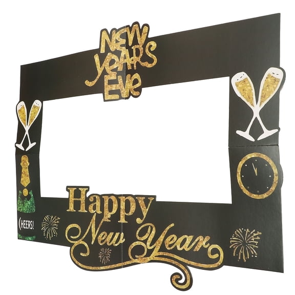 SHOWERORO New Year Selfie Props 1Set Photo Frame Multi Color 48x68cm Paper For Party Supplies