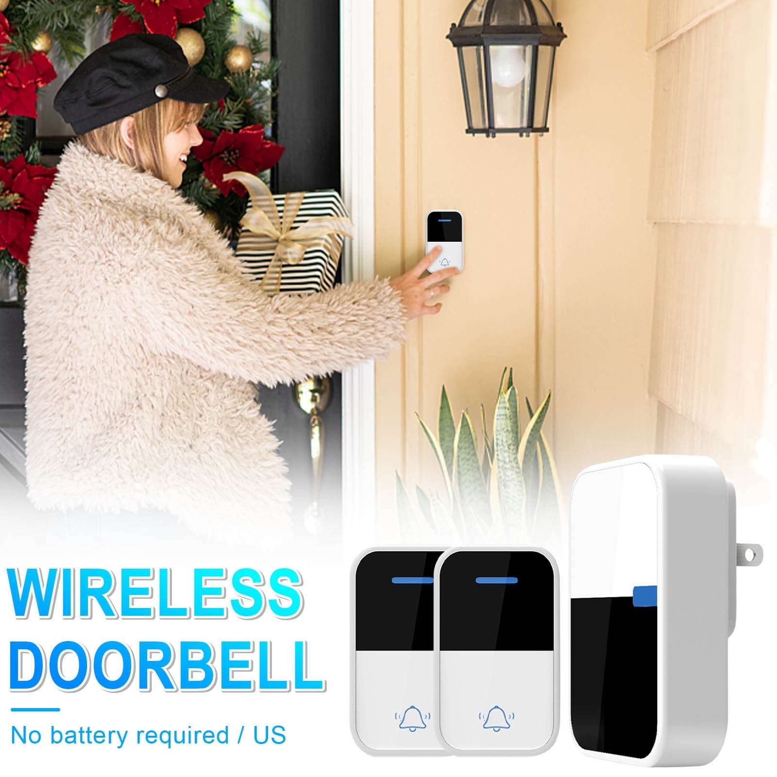 jsaierl Two For One Two Wireless Doorbell Plug And Play Waterproof Door