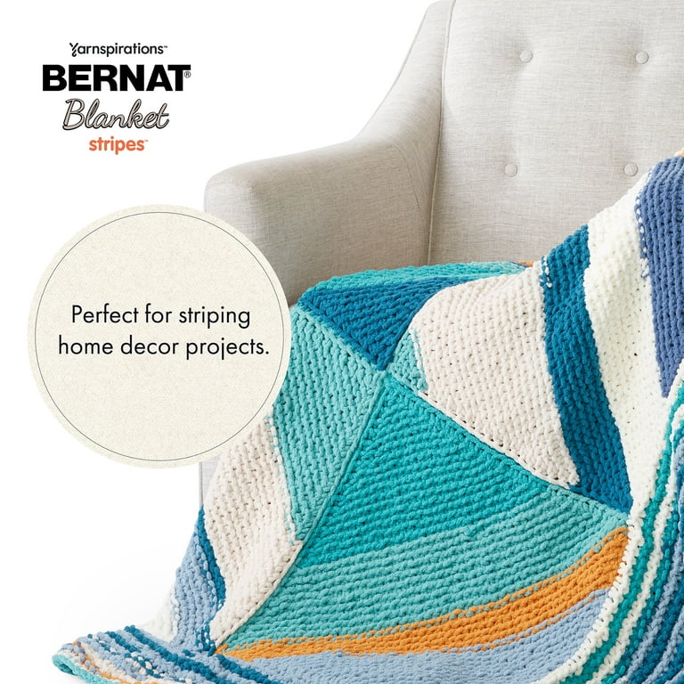 Bernat Blanket Stripes 6 Super Bulky Polyester Yarn Big Sky Country 10.5oz 300g 220 Yards 4 Pack Walmart