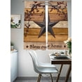 thumbnail image 4 of Texas Star Vintage Sheer Curtains 63 Inch Length 2 Panels Set Window Treatments, Berry Yellow Brown Wooden Rod Pocket Semi Curtains for Living Room/Bedroom/Kitchen Décor, 104"W x 63"L, 4 of 7