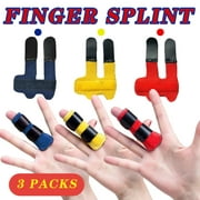 3pcs Trigger Finger Splint,Finger Supports Brace for Middle, Ring, Index, Thumb and Pinky Breaks and Fractures Hands for Arthritis Pain, Sport Injuries (Blue&Yellow&Red)