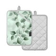 thumbnail image 2 of Watercolor Green Leaf Oven Mitts Pot Holders 2 pcs Heat Resistant for Kitchen Baking Grilling, 2 of 7