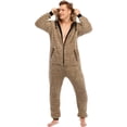 thumbnail image 1 of Innerwin Pajamas Camouflage Print Men Rompers Lounge Long Sleeve Warm Bodysuit Light Yellow L, 1 of 7