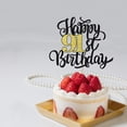 thumbnail image 4 of Adorno para Pastel Leetaivie 91º Cumpleaños Brillo Negro y Dorado, 4 of 6
