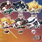 ZILEFSILK Cute Anime Demon Slayer Acrylic Figure Keychain Set Vision Cosplay Stand Merch for Girls