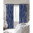 thumbnail image 2 of Vintage Wave Lines Blackout Curtains 54 Inch Length 2 Panels Set for Living Room Bedroom, Classic Minimalist Striped Navy Blue Room Darkening Window Curtains Thermal Black Out Curtain 52"x54", 2 of 8